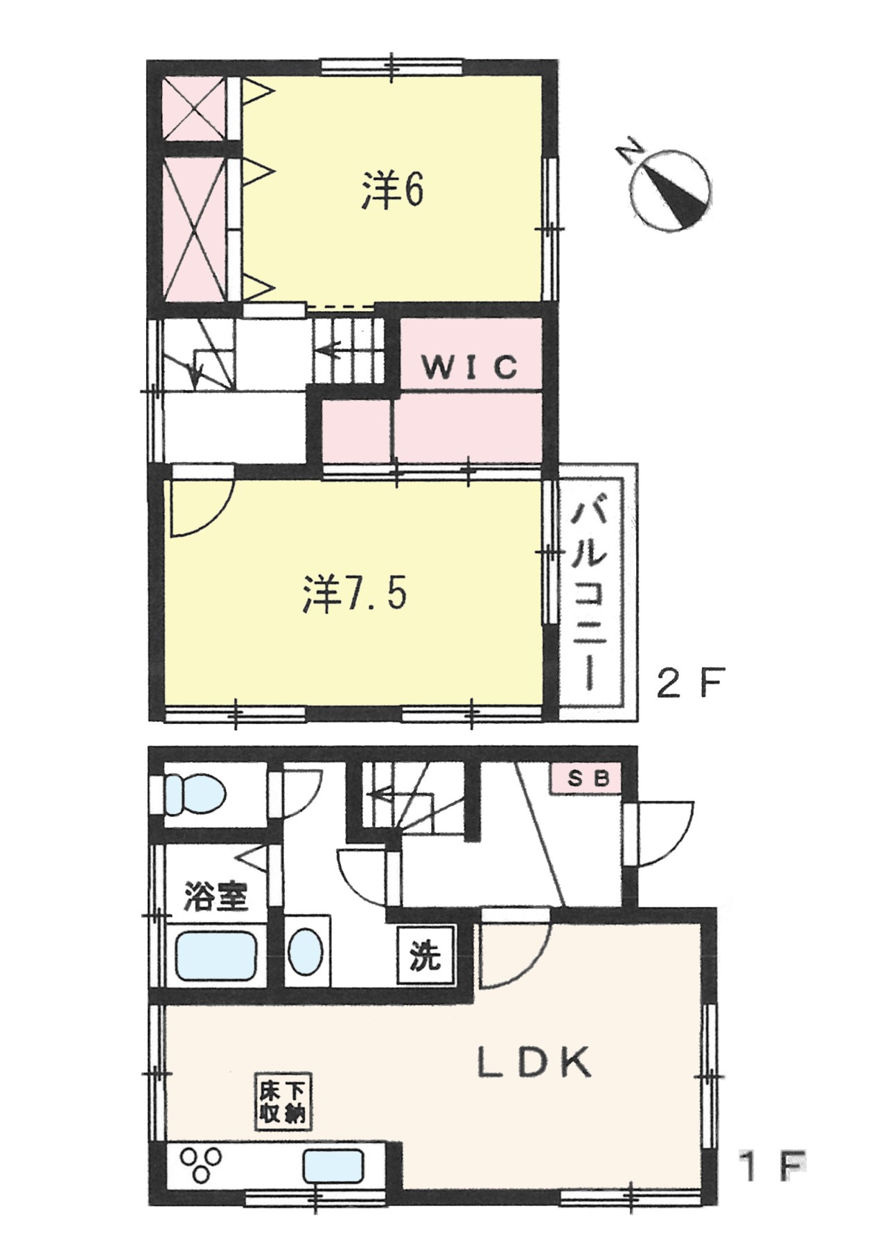 間取-６畳の和室と３畳の和室は続き間になっているので、９畳の広々空間にも＾＾