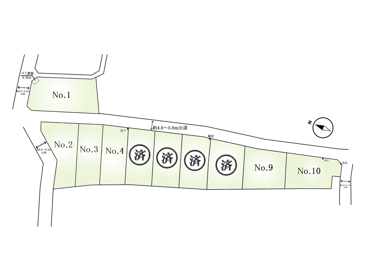 全体区画図-全10区画：落ち着きのある閑静な住宅街です＾＾