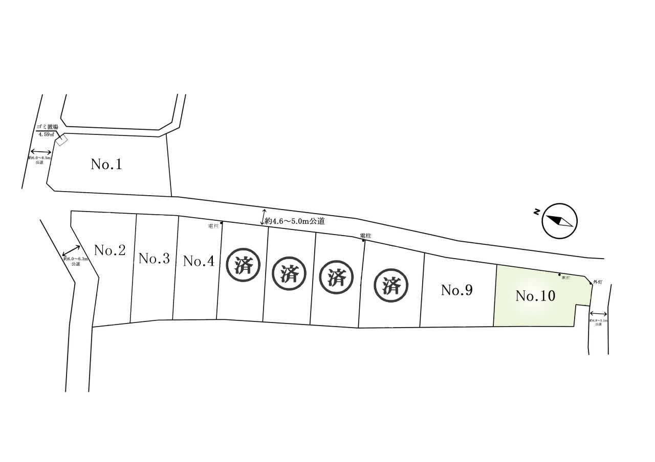 区画図-10区画：広々90坪以上の土地！