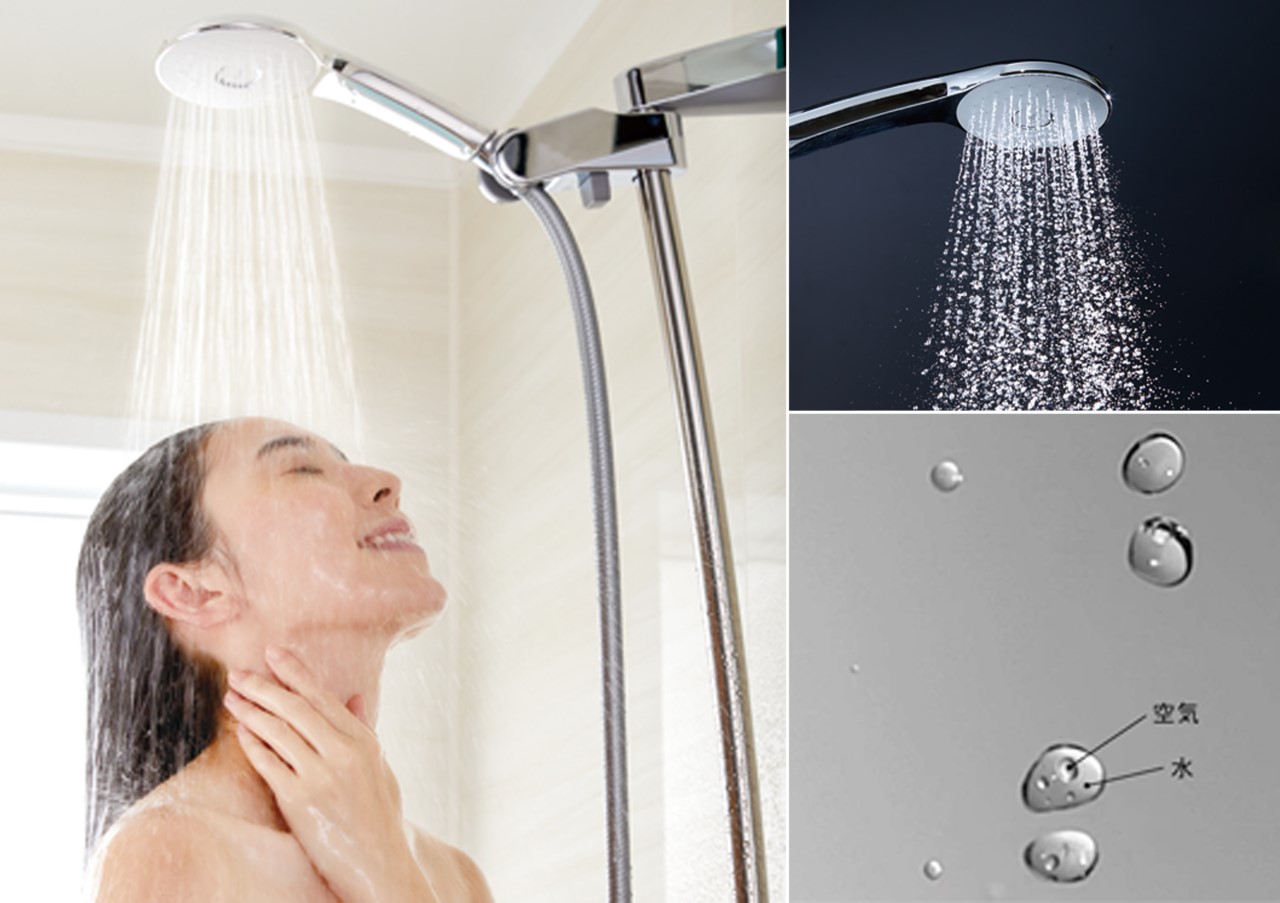 発電・温水設備(シャワー)-タテのスマイルカーブで手軽にオーバーヘッドシャワーができます。（その他の商品もご案内可能です）