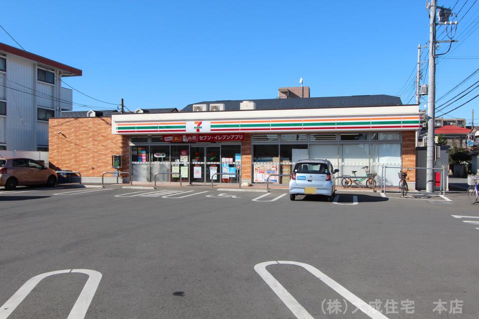 コンビニ(350m)-セブンイレブン鶴ヶ島市役所通り店(徒歩4分 うれしい24時間営業!)