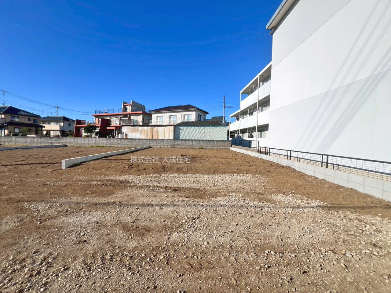 現地外観写真-3号棟：建築条件なし！お好きなハウスメーカーで建築可能です！　現地写真2026.1.12撮影