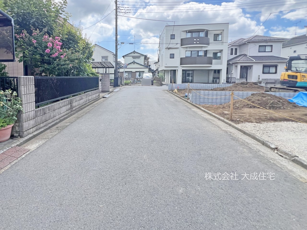 前面道路含む現地写真-前面道路5.2m。 1区画:現地写真:2025.7.21撮影