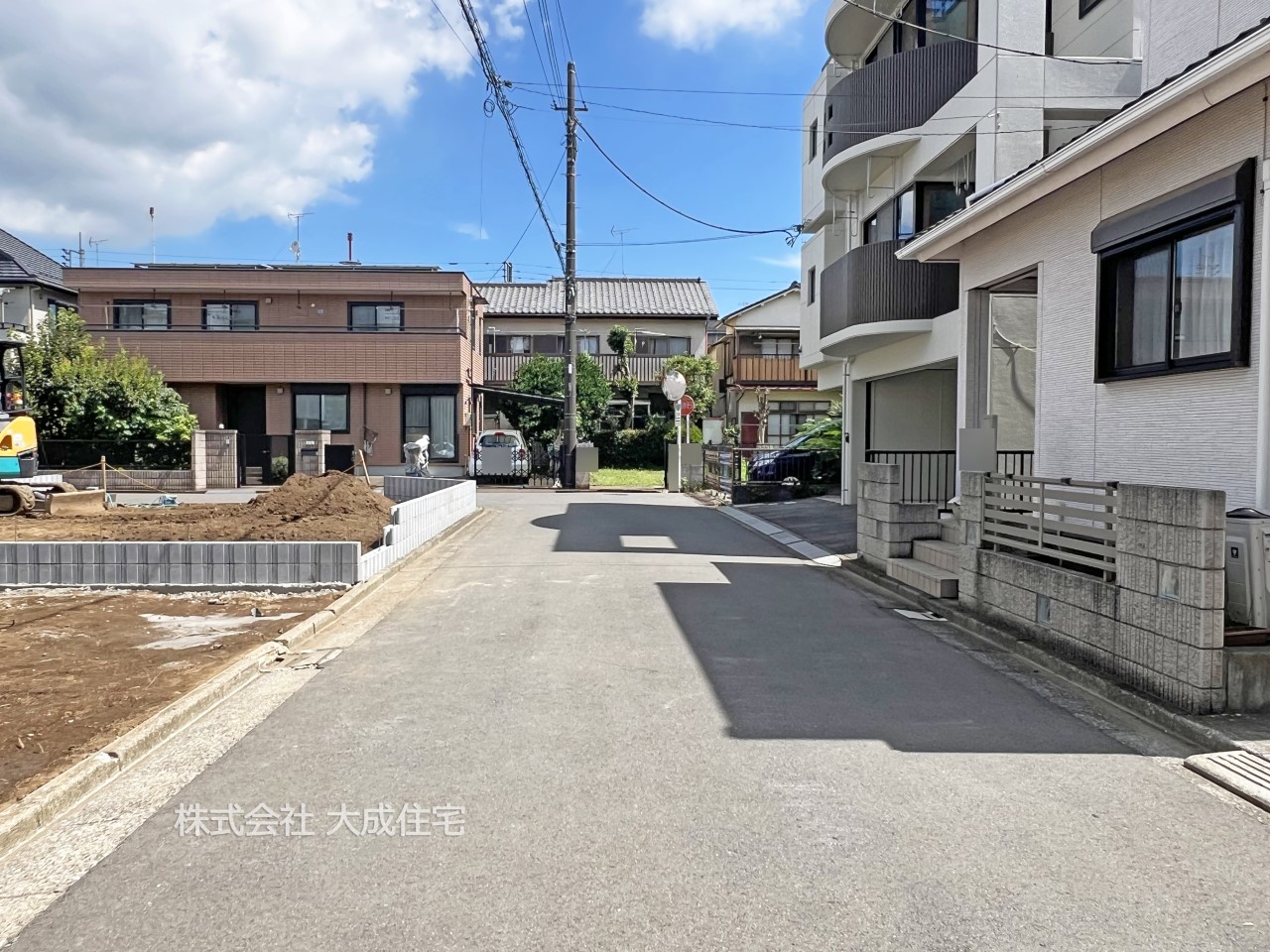前面道路含む現地写真-前面道路５.２ｍ。　３区画：現地写真：2025.7.21撮影